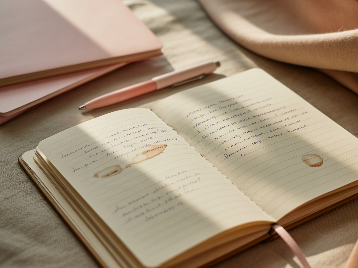 Diario con escritura imperfecta