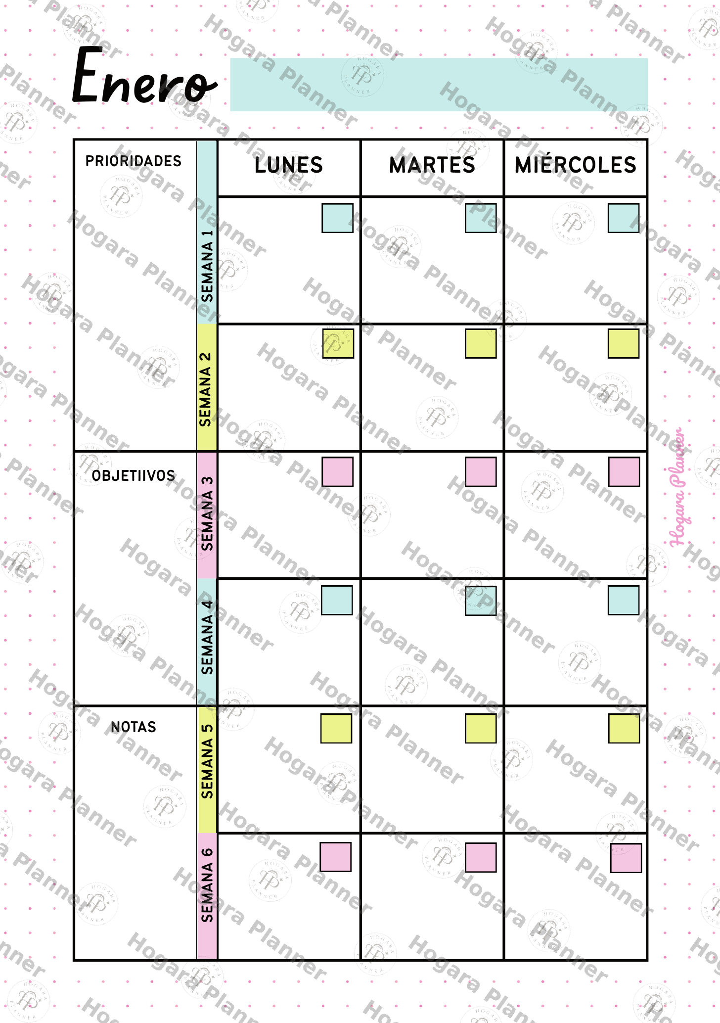 Recambio Calendario Anual Sin Fechas - Imagen 2